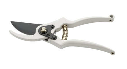 FARMING - Garden pruning shears with white handles and sharp black blades for precise cutting and trimming, perfect for gardening and horticulture tasks
