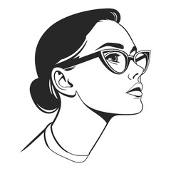 Cartoon drawing of a man with glasses and funny hair in a vector style