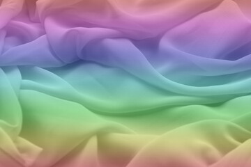 Obraz premium Nahaufnahme von einem weichen Stoff mit Farbverlauf von rosa, lila, blau, grün, gelb und orange