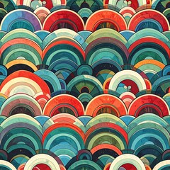 Vibrant layered circular pattern