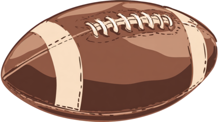 Brown Leather American Football with White Stripes