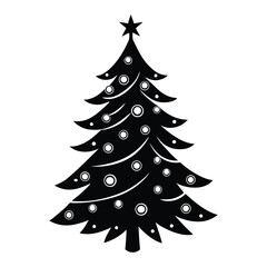 decorated christmas tree vector art