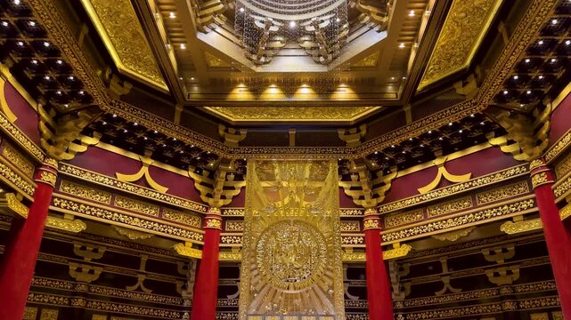 Interior of Mingtang at Sui and Tang Luoyang City Mingtang Relic Site in Luoyang, Henan, China. Tourist attraction.