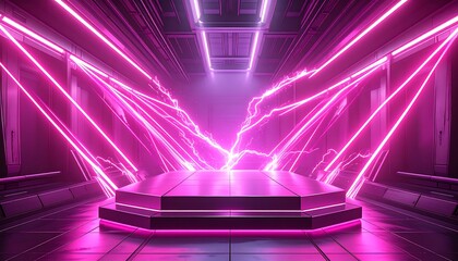 Futuristic neon stage