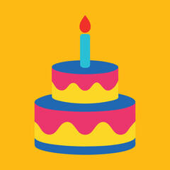 happy birthday cake icon vector art
