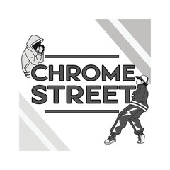 chrome street logo vector typography