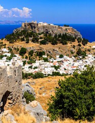 Greek island hilltop town