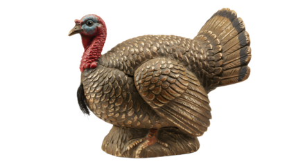 FARMING - Realistic turkey decoy with detailed feathers and red head, perfect for hunting enthusiasts and wildlife photography