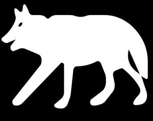 Wolf icon.A beautifully wolf portrait composed of sharp triangular facets.Wolf silhouette logo icon. Howling predator sign. Wild canine animal symbol. Vector illustration.