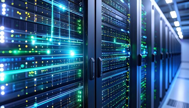 Server room filled with data centers