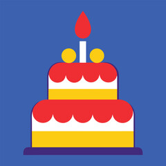 happy birthday cake icon vector art