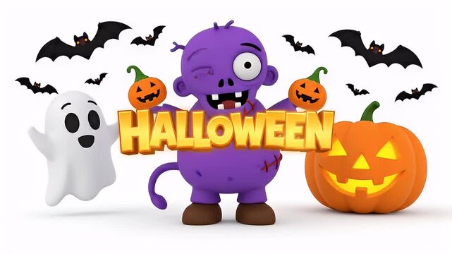 Halloween zombie monkey ghost jack o lantern