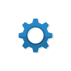 Blue Gear Icon with Subtle Shading