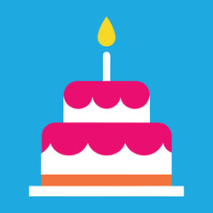 happy birthday cake icon vector art