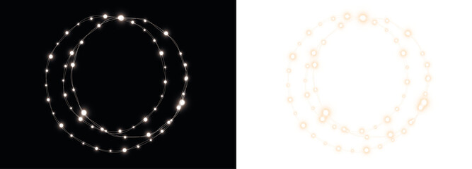 Fototapeta premium Abstract circular light trails in contrasting black and white backgrounds, creating a visually striking png overlay for creative design projects and digital artwork