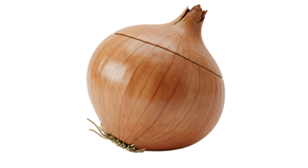 FARMING - Whole brown onion with papery skin isolated on white background, fresh vegetable ingredient for cooking and salads