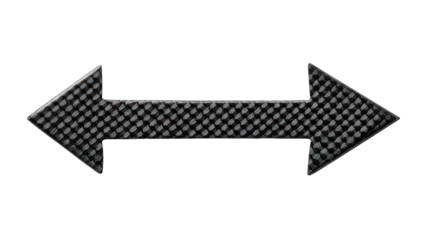 Double Black Textured Arrow on Transparent Background