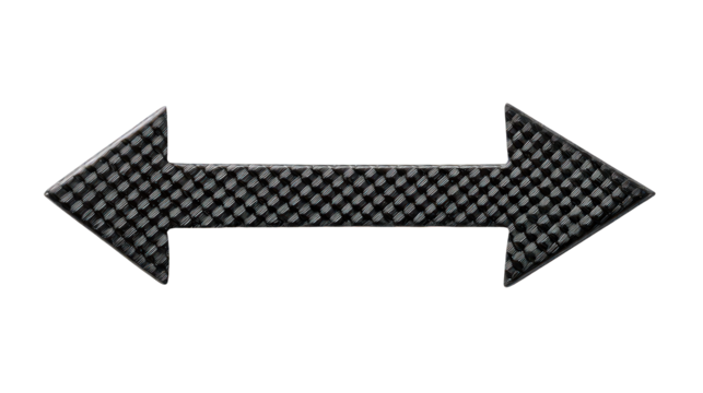 Double Black Textured Arrow on Transparent Background