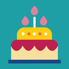 happy birthday cake icon vector art