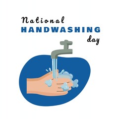 National handwashing day banner flat vector illustration
