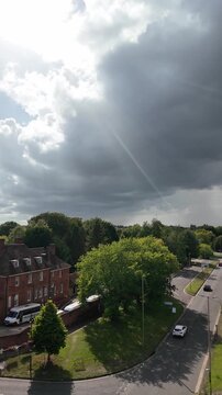 Basingstoke Hampshire England UK 03.09.2025. Video. Storm clouds gather over Basingstoke town centre seen from multi storey car park.