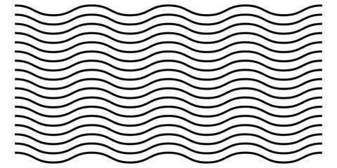 Parallel wavy line icon set on isolated white background. Zigzag abstract line icon set on white page. Modern textile design pattern set.  Zig zag wrapping page set. EPS 10. 