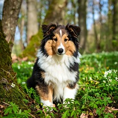 Shetland Sheepdog Puppy in Woods (1)