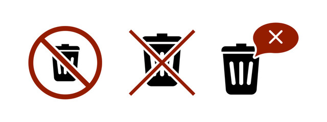 no trash bin icon vector illustration. no trash icon in flat style - stock vector.