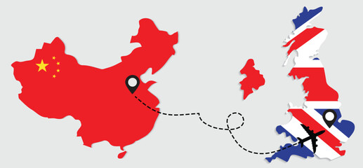 Plane travel from China to Great Britain