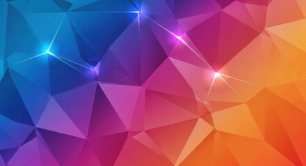 Obraz premium Vibrant Polygonal Texture with Blue Orange and Purple Gradient