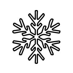 Black outline snowflake christmas decorative element
