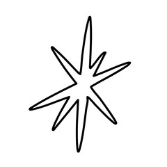 Outline snowflake christmas decorative element