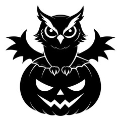 Fototapeta premium Scary Pumpkin Bat Hybrid – Halloween Horror Vector