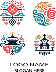 Fototapeta premium Vietnam logo icon vector white background .
