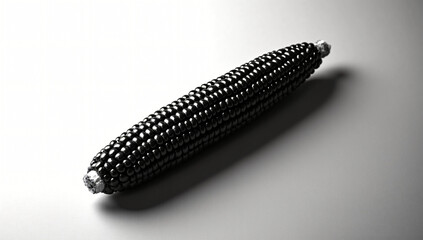 Dramatic Black and White Corn Ear High-Contrast Studio Shot for Editorial and Advertising