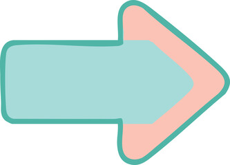 Illustration of a Blue and Pink Arrow