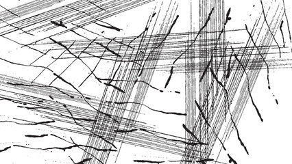 Vintage Grunge Wall Overlay. Black and White Distressed Concrete Texture with Scratches and Cracks.