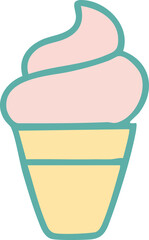 Simple Graphic of Pink Ice Cream Cone