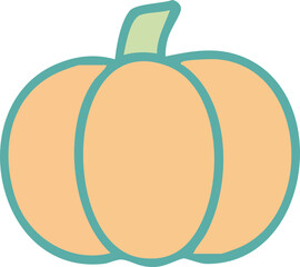 Illustration of a Light Orange Pumpkin