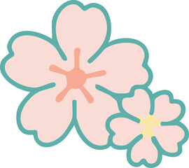 Pastel Cherry Blossom Flower Illustration