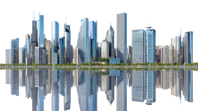Modern City Skyline Reflection