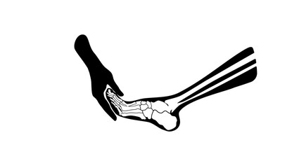 Foot And Ankle Care, black isolated silhouette
