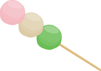Illustration of Colorful Dango Skewer