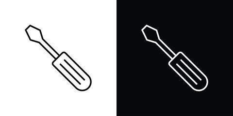 Screwdriver icon design elements pack. Vector symbols for UI Designs