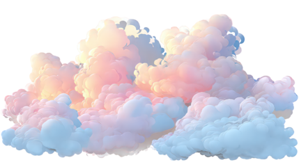 Pastel Pink And Blue Cloudscape