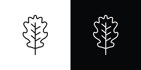 Oak leaf with veins icon design elements pack. Vector symbols for UI Designs