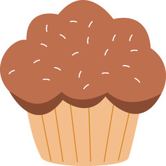 Illustration of a Chocolate Muffin Cupcake