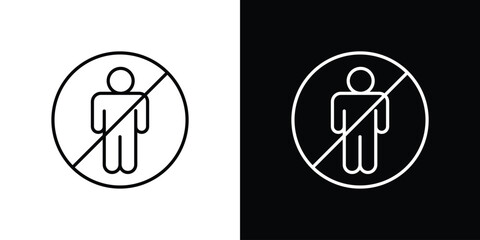 No man sign design elements pack. Vector symbols for UI Designs