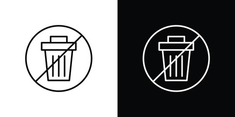 No garbage sign design elements pack. Vector symbols for UI Designs