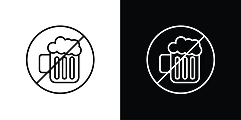 No alcohol sign design elements pack. Vector symbols for UI Designs